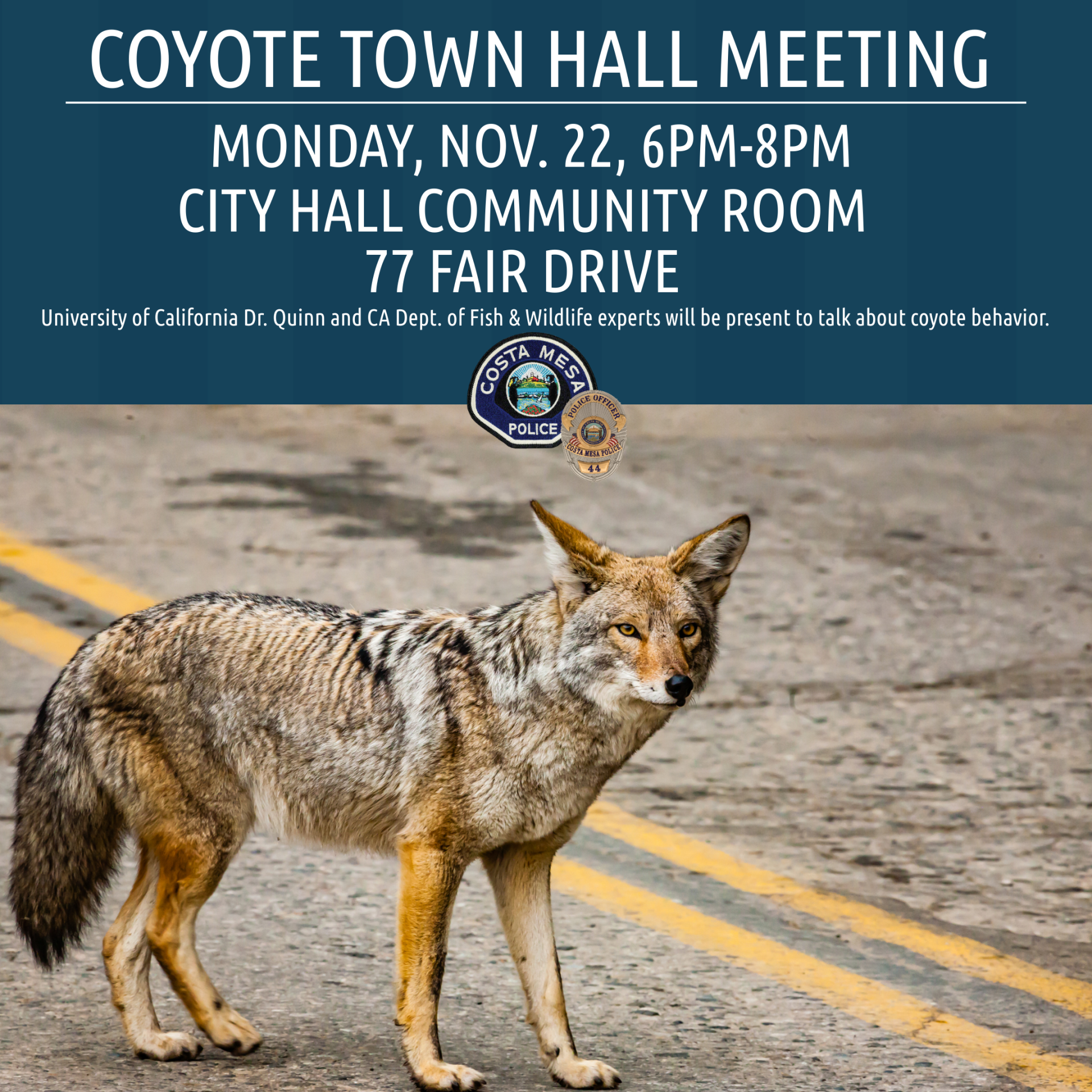 Coyote Town Hall mtg