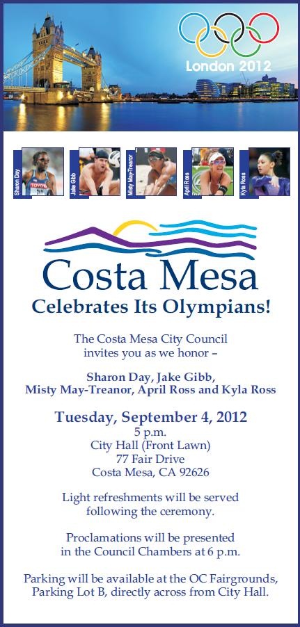 Costa Mesa Celebrates Its Olympians!