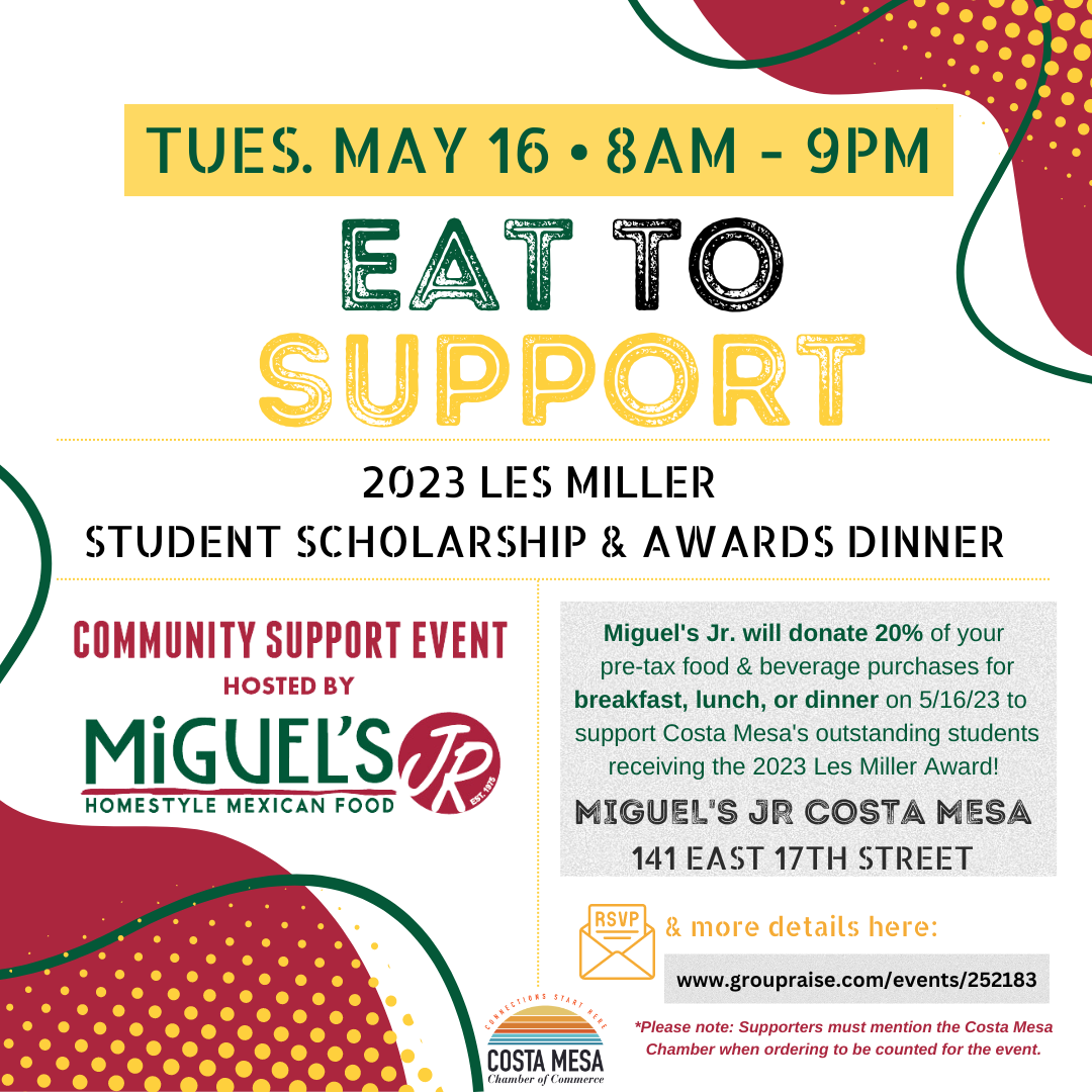 _Eat to Support_ Community Fundraising Day at Miguel's Jr. - Les Miller Student Scholarship Awards2