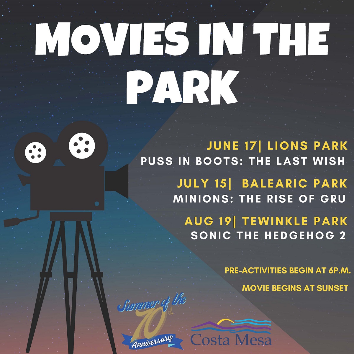 Save the date movies in the park 2023