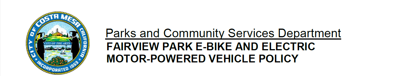 FAIRVIEW PARK E-BIKE AND ELECTRIC header