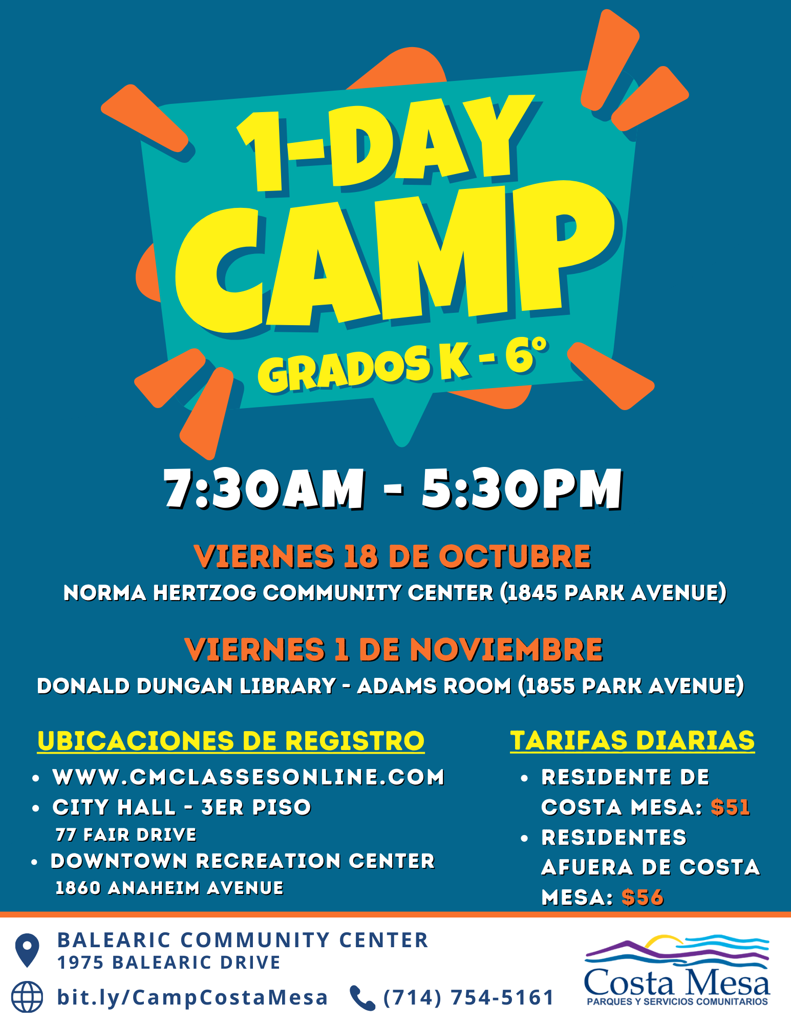 1-Day Camp UPDATED Spanish