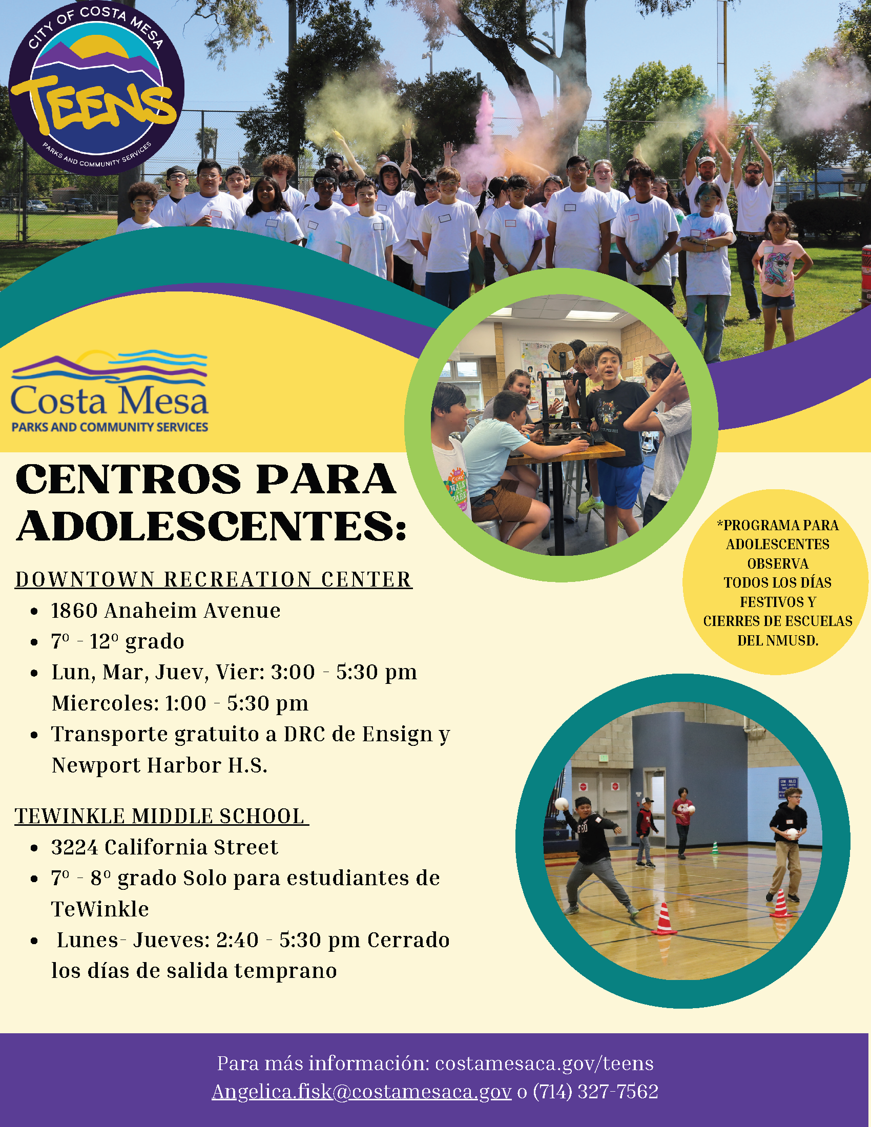 NEW Teen Center 2023-24 Flyer ESP - Email0 2