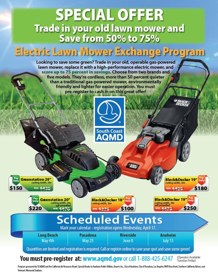 Electrical Lawn Mower Exchange Program July 13, 2013