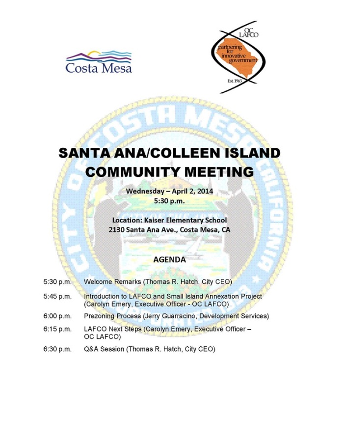 Santa Ana/Colleen Island Community Meeting