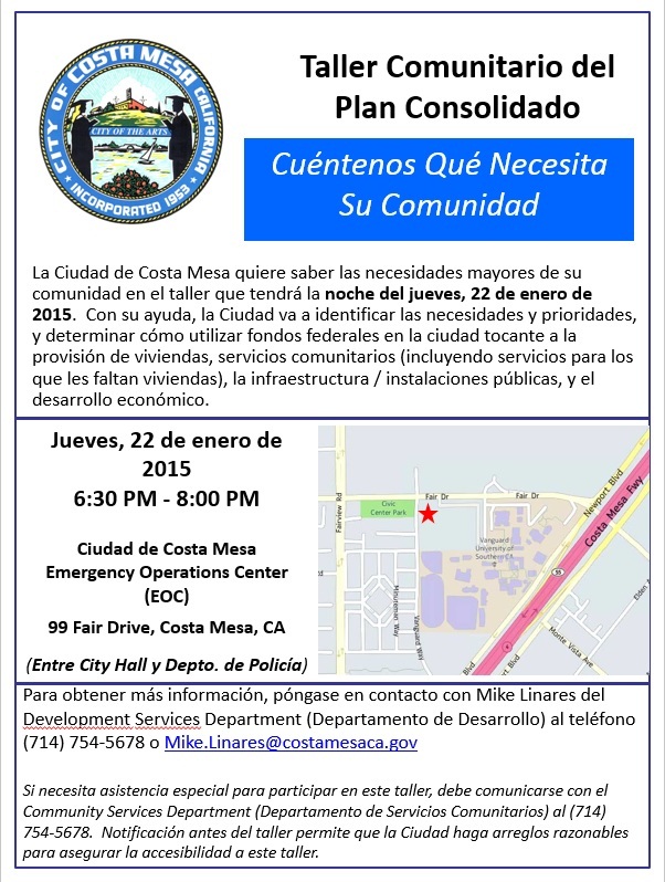 Consolidated Plan Community Workshop Spanish 2015-01-22